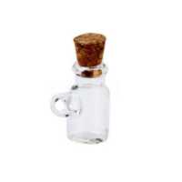 Steampunk Glass Vessel 5ml Bottle with Handle & Cork 21x11.5mm