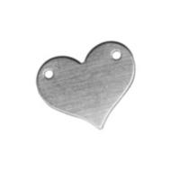 Sterling Silver Heart Connector 13x11mm 24g Stamping Blank x1