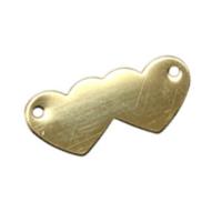 Gold Filled Double Heart Connector 18x8mm 24g Stamping Blank x1