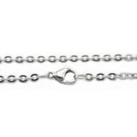 Stainless Steel 2.3mm Flat Cable Chain Necklace 16 inch (41cm) x1