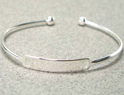 Sterling Silver Baby Bangle, 4.5" (11.5cm) (Stamping Blank ID)