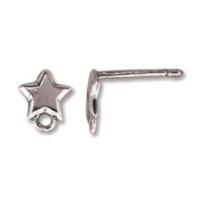 Sterling Silver Star Earring Posts 6.7mm x1pr