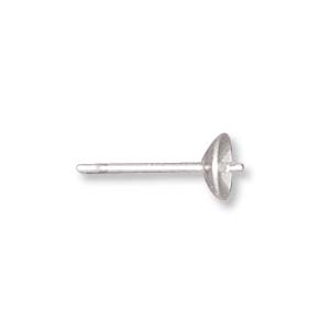 Sterling Silver Earring Findings - 5mm Pearl Cup Ear Posts x1 pr
