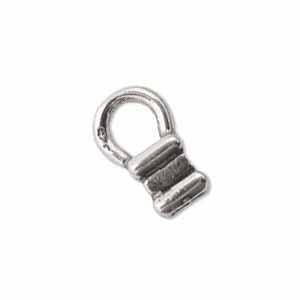 Sterling Silver 4mm id 12.7mm Crimp Eye Square End Cap