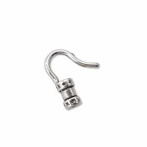 Sterling Silver 2mm id 11.4mm Crimp Hook Clasp
