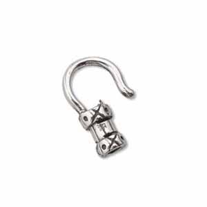 Sterling Silver 2.5mm id 14mm Crimp Hook Clasp