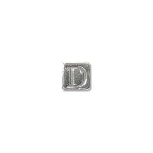 Sterling Silver Beads - 4.5mm Alphabet Cube Bead (2.7mm hole) Letter D x1