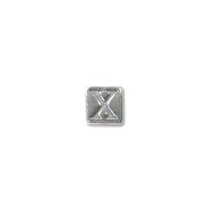 Sterling Silver Beads - 4.5mm Alphabet Cube Bead (2.7mm hole) Letter X x1