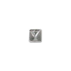 Sterling Silver Beads - 5.5mm Alphabet Cube Bead (3.5mm hole) Letter Y x1