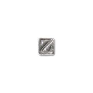 Sterling Silver Beads - 4.5mm Alphabet Cube Bead (2.7mm hole) Letter Z x1