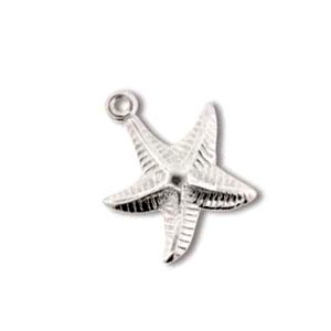 Sterling Silver Charms - 13.3x11.4mm Starfish Stamping x1