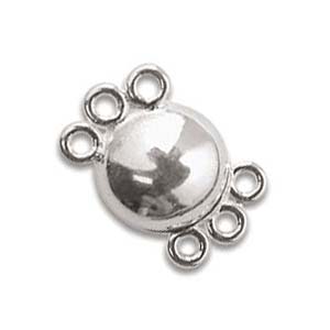 Sterling Silver Clasps - Round 3-Strand Magnetic Clasp x1