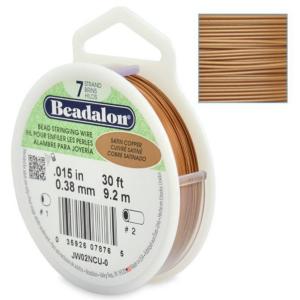 Beadalon Stringing Wire 7 Strands .015 (.38mm) Satin Copper (30ft, 9.2m)