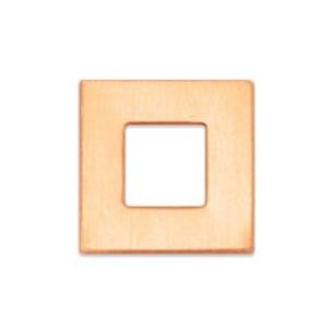 Copper Metal Stamping Blank, Square Washer (5/8 inch) 17.6mm od, 9.5mm id, 24ga x1