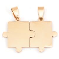 Stainless Steel 18kt Rose GP Jigsaw Puzzle Pieces 38x26mm 16ga Stamping Blank x1 Matching Pair