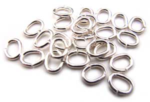 Sterling Silver - 4x3mm OVAL Open Jump Ring 2.6x1.5mm i.d x10