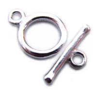 Sterling Silver 9x12mm Small Round Toggle x1
