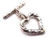 Thai Karen Hill Tribe Silver - Twisted Heart Toggle