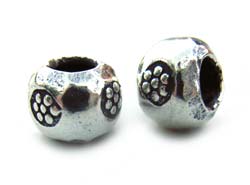 Thai Karen Hill Tribe Silver - 6x5mm Flower Stamped Spacer Beads x1