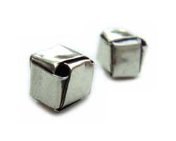 Thai Karen Hill Tribe Silver - 7x7mm Origami Cube Bead x1
