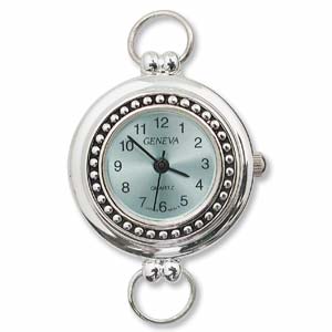 Watch Face for Beading Looped ~ Silver ~ BLUE - 01