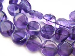 Amethyst ~ Coin Tab beads 5-7mm per half strand