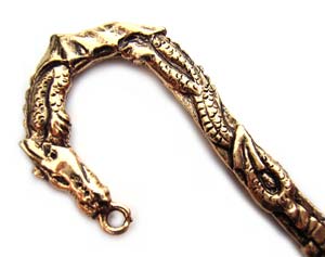 Medieval Dragons Gold Pewter Bookmark