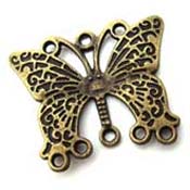 Antique Bronze Butterfly 33x26mm Chandelier Focal Pendant x2