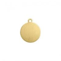 Brass Circle Tag Drop, 10mm 24ga Metal Stamping Blank x1