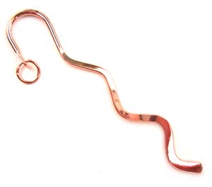 Beadsmith Copper Plated Wavy Swirl mini 3.35 inch Bookmark x1