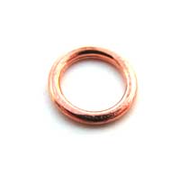 Pure 100% Copper Jumprings - 6mm Round Closed Ring x5