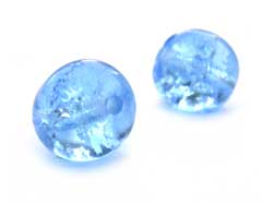 Czech Glass Crackle Beads ~ Round 6mm x25 Light Sapphire 