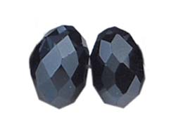 Imperial Crystal Roundelle Beads 12x9mm Jet Lustre x20