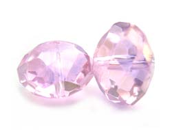 Imperial Crystal Roundelle Beads 14x10mm Light Rose AB x10