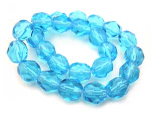 25 6mm Aquamarine Bicone Czech Faceted Glass Beads