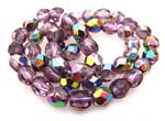 Czech Fire Polished beads 4mm Amethyst Vitral x50