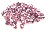Czech Fire Polished beads 4mm Pink Light Metallic x50