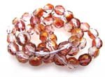 Czech Fire Polished beads 4mm Luster Transparent Pink x50