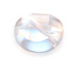 Clear Quartz ~ Faceted Tab Coin ~ Gemstone Beads 12x6mm x1