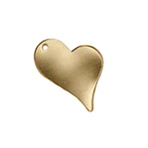 Gold Filled Heart 16.2x11.5mm 24g Stamping Blank Pendant x1