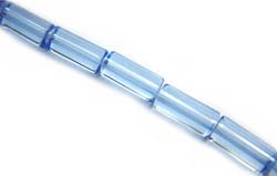 Chinese Glass Cylinder Tube Beads 9x5mm - Light Sapphire x25