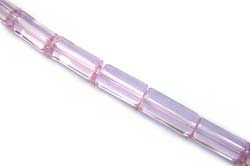 Chinese Glass Cylinder Tube Beads 9x5mm - Pink x25