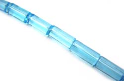 Chinese Glass Cylinder Tube Beads 9x5mm - Aquamarine x25