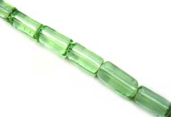 Chinese Glass Cylinder Tube Beads 9x5mm - Peridot x25