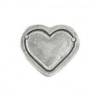 Pewter Soft Strike 29x25mm Large Heart Border Stamping Blank x1