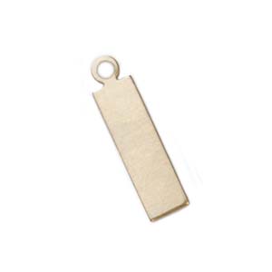 Brass Rectangle Tag 17.2x5.2mm 24ga Stamping Blank x5