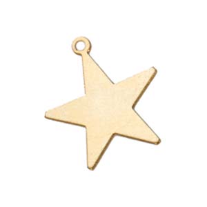 Brass Star 24g Stamping Blank 1" 22x24mm with Ring 