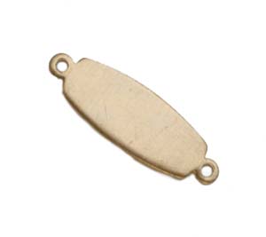 Brass Oval 24g Stamping Blank Connector with Rings 1" 25x8mm