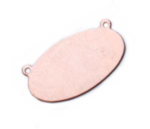 Copper Metal Stamping Blank, Oval (1x1.5 inch) 25.5x13.7mm 24ga x1