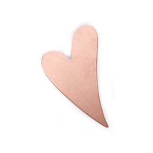 Copper Funky Heart 24g Stamping Blank 27xx17mm
